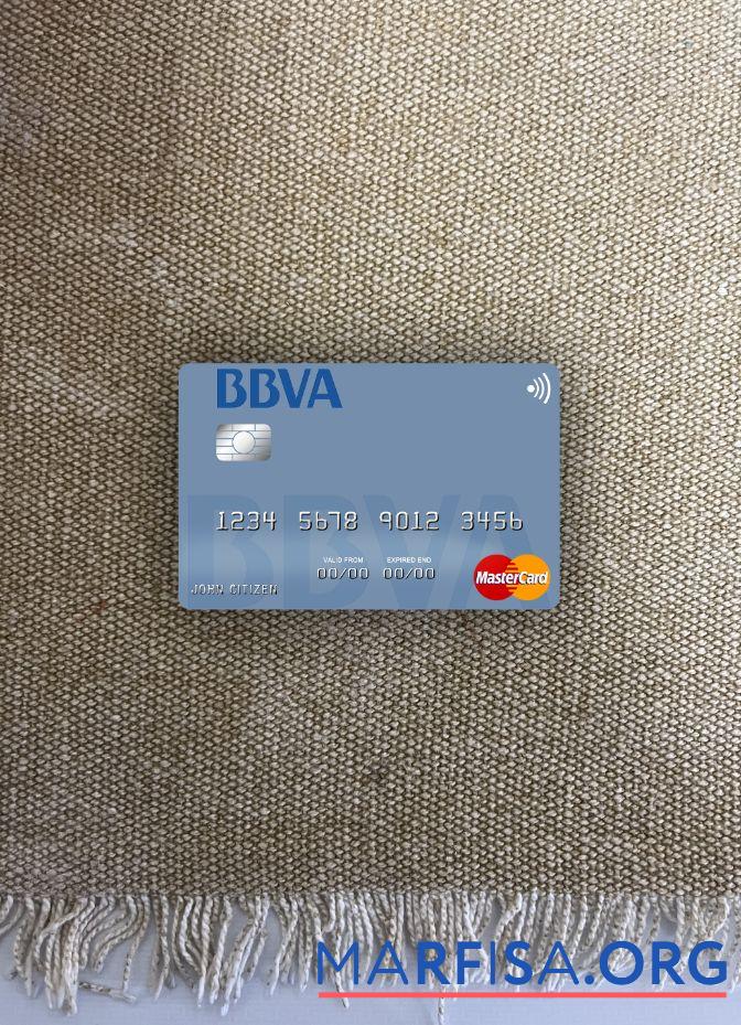 Blank Paraguay Banco BBVA Bank mastercard photolook front real example